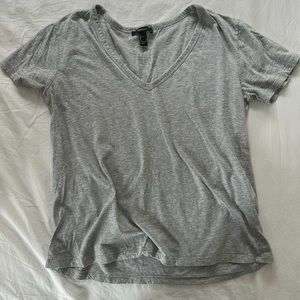 Gray v-neck t-shirt